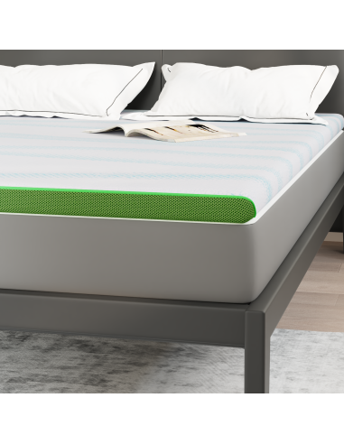 Topper per materasso Bianco e Verde 180 x 200 cm