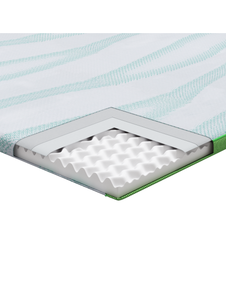 Topper per materasso Bianco e Verde 80 x 200 cm