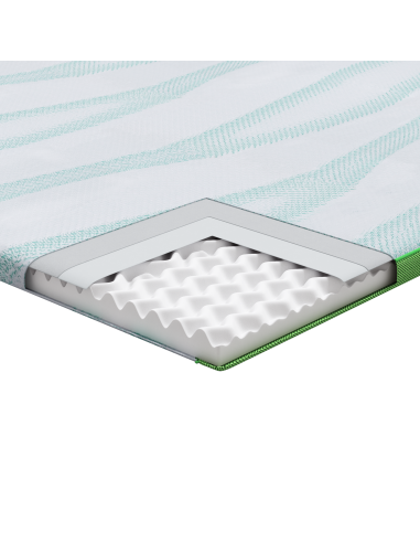 Topper per materasso Bianco e Verde 100 x 200 cm