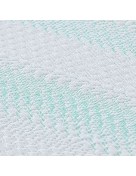 Topper per materasso Bianco e Verde 120 x 200 cm