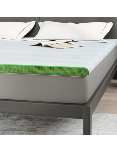 Topper per materasso Bianco e Verde 180 x 200 cm