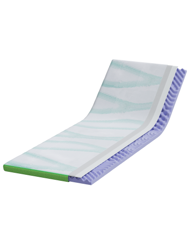 Topper per materasso Bianco e Verde 80 x 200 cm