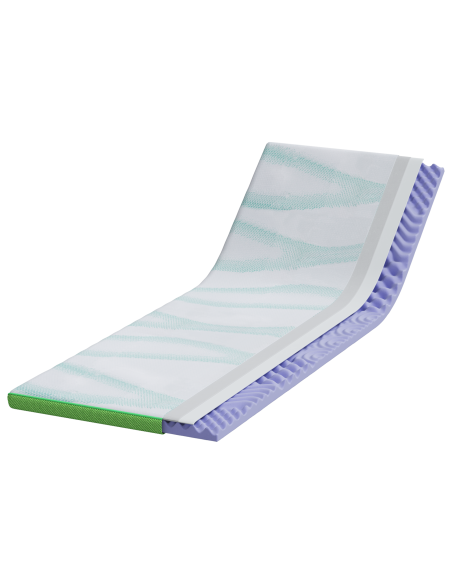 Topper per materasso Bianco e Verde 80 x 200 cm