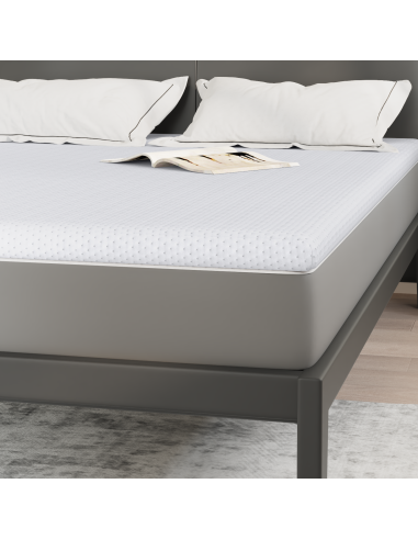 Topper per materasso Bianco 160 x 200 cm Tessuto Jacquard