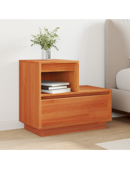 Armadio da Notte 2 pcs Marrone cerato 60 x 34 x 51 cm