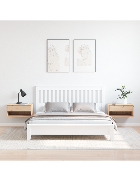 Comodino da Parete con cassetto 2 pcs Marrone 50 x 32.5 x 24 cm