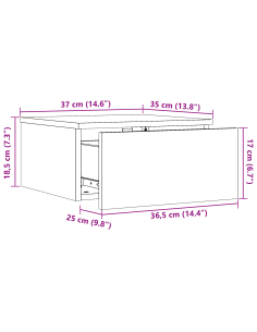 Comodino Bianco 37 x 35 x 18,5 cm Legno di pino massello