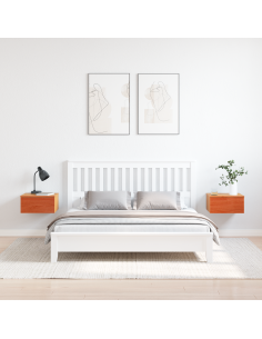 Comodino con cassetto 2 pcs Marrone cerato 37 x 35 x 18,5 cm