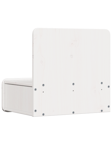 Comodino Bianco 44 x 32,5 x 40 cm Legno di pino massello