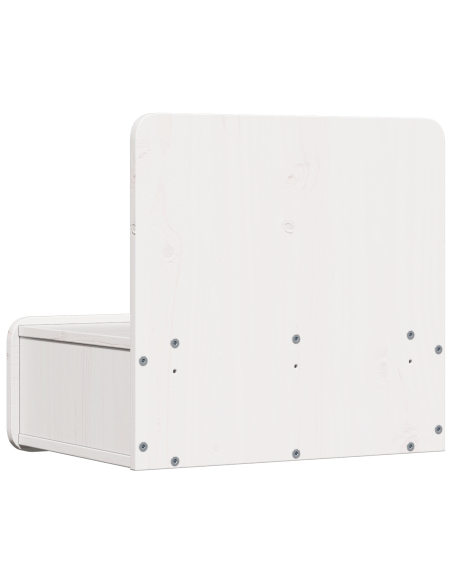 Comodino Bianco 44 x 32,5 x 40 cm Legno di pino massello