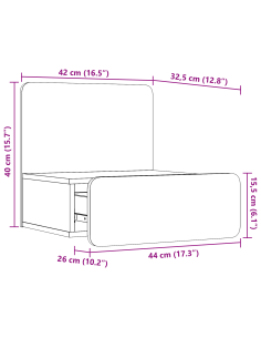 Comodino con cassetto 2 pcs Marrone cerato 44 x 32,5 x 40 cm