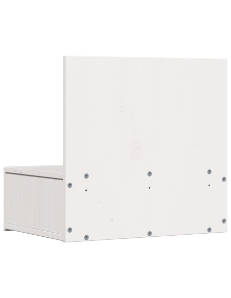 Comodino Bianco 42 x 32,5 x 40 cm Legno di pino massello