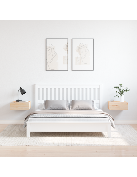 Comodino da Parete con cassetto 2 pcs Marrone 39 x 34 x 16.5 cm