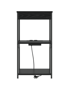 Armadio da Notte Rovere Nero 41 x 31 x 76 cm Legno multistrato 2