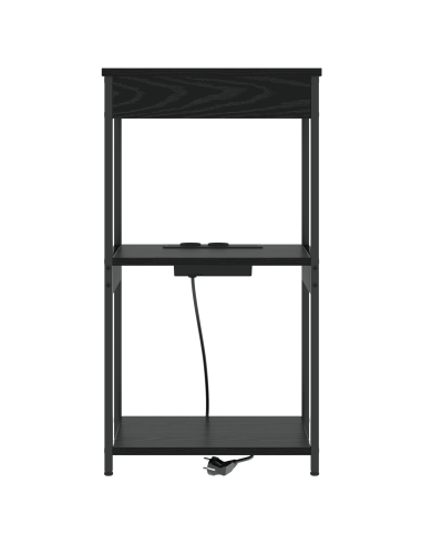 Armadio da Notte Rovere Nero 41 x 31 x 76 cm Legno multistrato