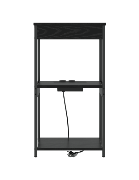 Armadio da Notte Rovere Nero 41 x 31 x 76 cm Legno multistrato