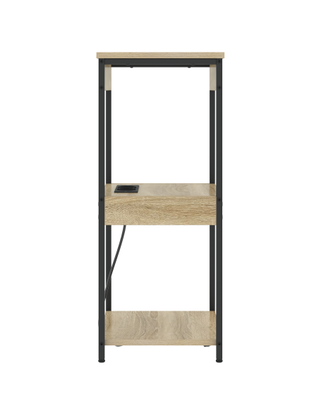 Comò con stazione di ricarica rovere sonoma Legno multistrato