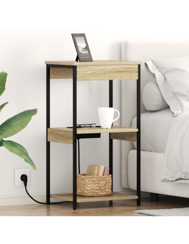 Armadio da Notte con lo scaffale Rovere Sonoma 41 x 31 x 76 cm