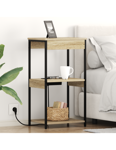 Armadio da Notte con lo scaffale Rovere Sonoma 41 x 31 x 76 cm