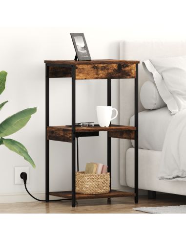 Armadio da Notte Rovere fumé 41 x 31 x 76 cm Legno multistrato