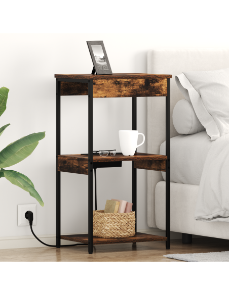 Armadio da Notte Rovere fumé 41 x 31 x 76 cm Legno multistrato