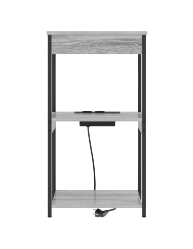 Armadio da Notte con lo scaffale Grigio Sonoma 41 x 31 x 76 cm