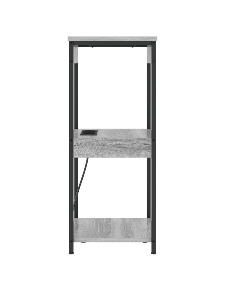 Comò con stazione di ricarica Grigio sonoma Legno multistrato
