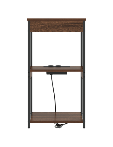 Armadio da Notte con lo scaffale Rovere Marrone 41 x 31 x 76 cm