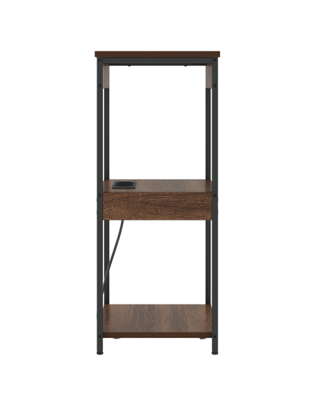 Comò con stazione di ricarica Rovere marrone Legno multistrato