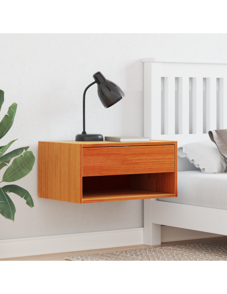 Comodino da Parete 2 pcs Cera marrone 50 x 32.5 x 24 cm