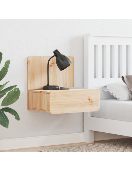 Comodino da Parete con cassetto 2 pcs Marrone 44 x 32.5 x 40 cm