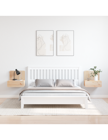 Comodino da Parete con cassetto 2 pcs Marrone 44 x 32.5 x 40 cm