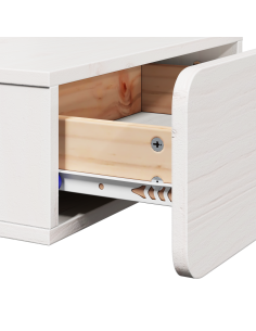 Comodino Bianco 44 x 32,5 x 40 cm Legno di pino massello 2