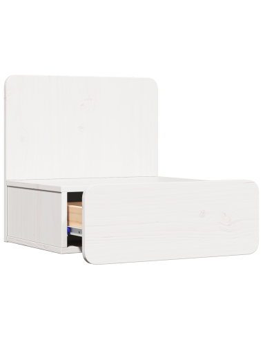Comodino Bianco 44 x 32,5 x 40 cm Legno di pino massello