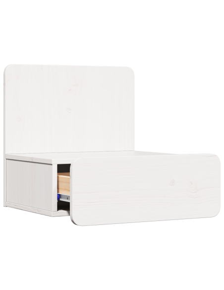 Comodino Bianco 44 x 32,5 x 40 cm Legno di pino massello