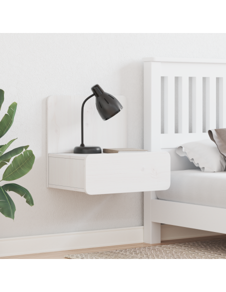 Comodino 2 pcs Bianco 44 x 32,5 x 40 cm Legno di pino massello