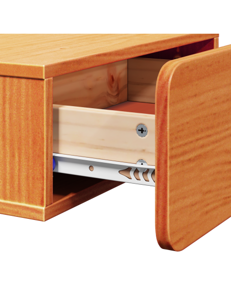 Comodino da Parete con cassetto Cera marrone 44 x 32.5 x 40 cm