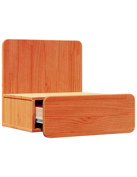 Comodino da Parete con cassetto Cera marrone 44 x 32.5 x 40 cm