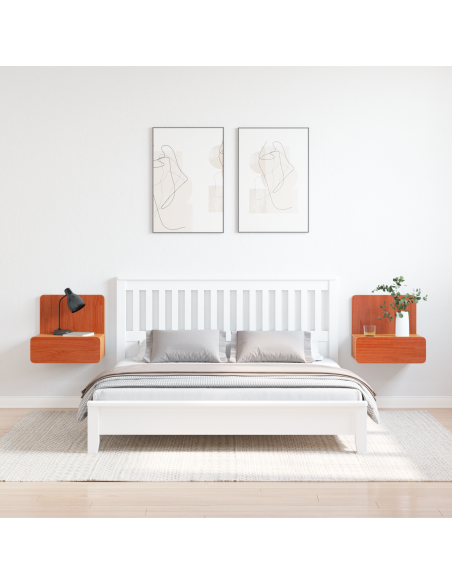 Comodino da Parete 2 pcs Cera marrone 44 x 32.5 x 40 cm