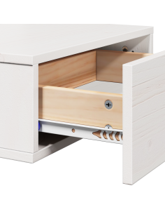 Comodino Bianco 42 x 32,5 x 40 cm Legno di pino massello 2