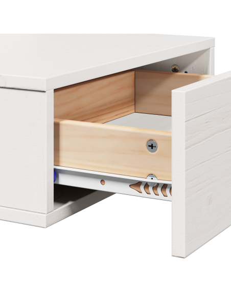 Comodino Bianco 42 x 32,5 x 40 cm Legno di pino massello