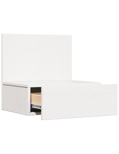 Comodino Bianco 42 x 32,5 x 40 cm Legno di pino massello