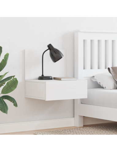 Comodino 2 pcs Bianco 42 x 32,5 x 40 cm Legno di pino massello