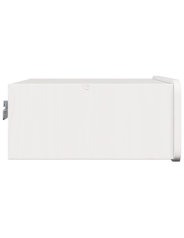 Comodino Bianco 39 x 34 x 16,5 cm Legno di pino massello