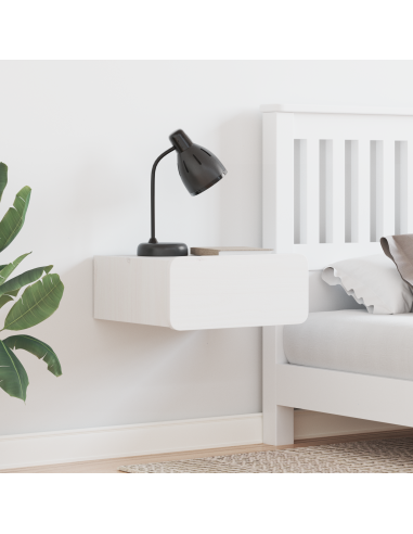 Comodino Bianco 39 x 34 x 16,5 cm Legno di pino massello