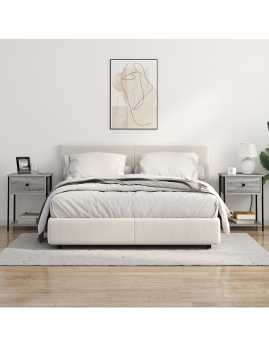 Armadio da Notte 2 pcs Grigio Sonoma 42 x 41 x 56 cm