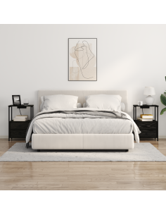 Armadio da Notte Rovere Nero 40 x 31 x 60 cm Legno multistrato