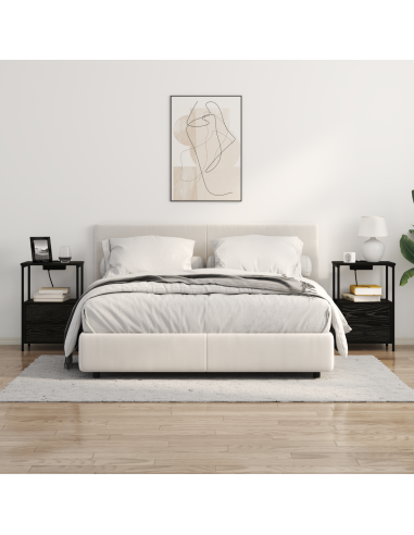 Armadio da Notte Rovere Nero 40 x 31 x 60 cm Legno multistrato