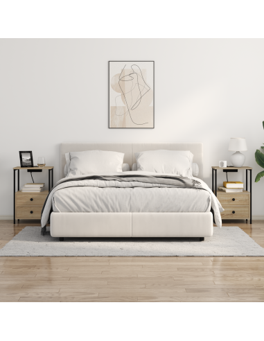 Armadio da Notte 2 pcs Rovere Sonoma 40 x 31 x 60 cm