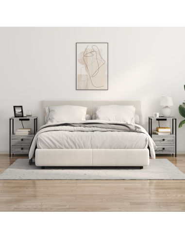 Armadio da Notte con cassetto Grigio Sonoma 40 x 31 x 60 cm